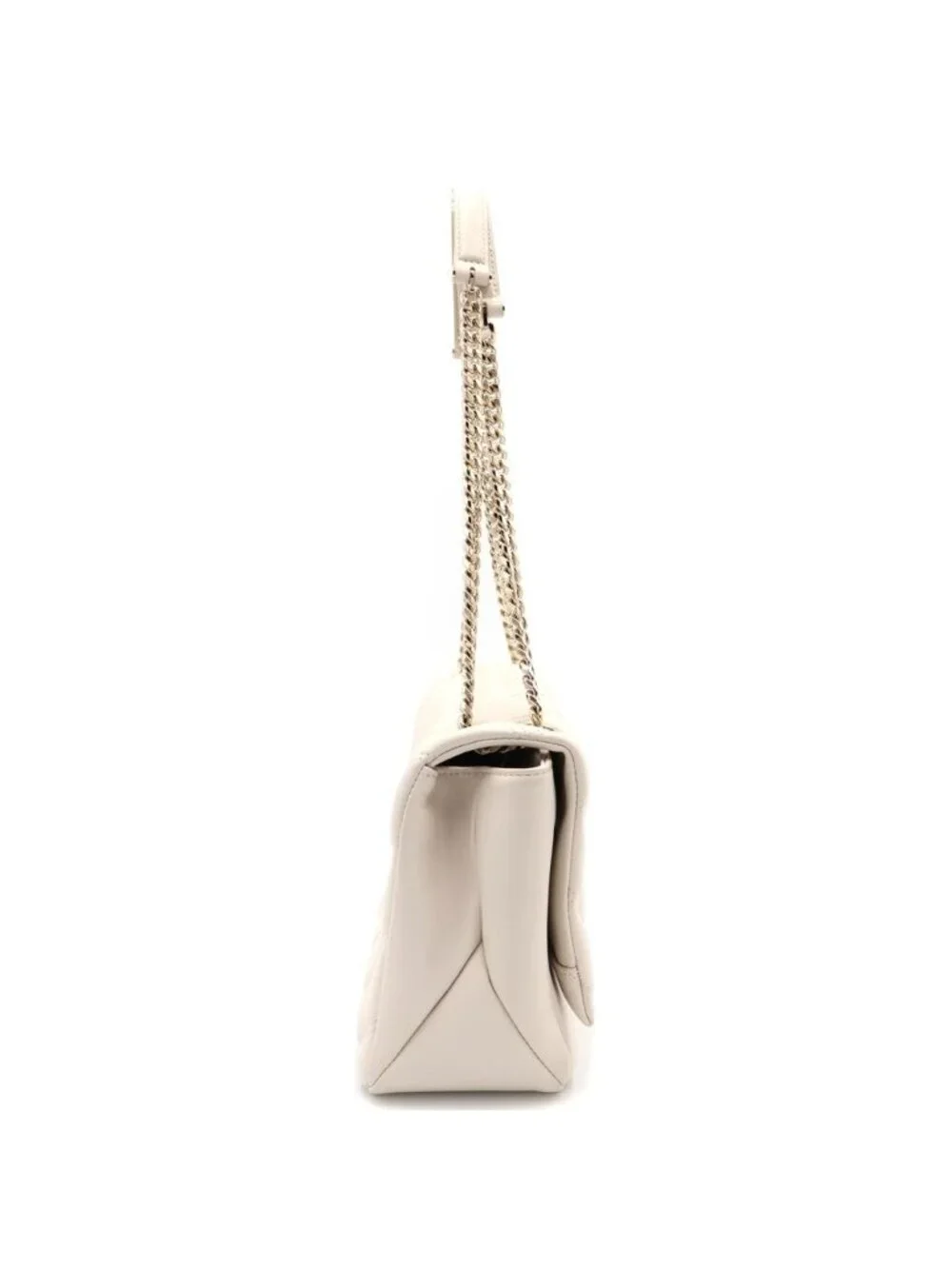 Bvlgari Serpenti Cabochon Chain Shoulder Back Leather White